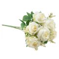 Floristik24 Artificial Roses Artificial Flower Bouquet Roses White Pick 42cm