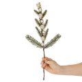 Artificial fir branch with white mini Christmas tree baubles, 46cm, 2 pieces | Floristik24.co.uk