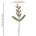 Artificial fir branch with white mini Christmas tree baubles, 46cm, 2 pieces | Floristik24.co.uk