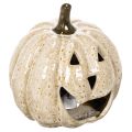 Floristik24 Ceramic Pumpkin Ornament with LED Light and Smiling Face 13cm