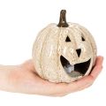 Ceramic Pumpkin Ornament with LED Light and Smiling Face 13cm | Floristik24.co.uk