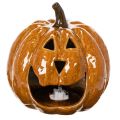 Ceramic Pumpkin Halloween LED Decoration 15cm Orange | Floristik24.co.uk