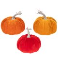 Floristik24 Fabric Pumpkins, 13cm, Set of 3, Orange/Yellow/Red, Indoor Autumn Decoration