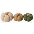 Knitted Decorative Pumpkins Set – Autumn Decor, 6 Pieces, 10cm & 8cm, Brown, Beige, Green | Floristik24.co.uk