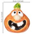 Decorative pumpkin figurine as a fun autumn decoration, 6cm, 2 pieces | Floristik24.co.uk