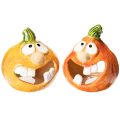 Floristik24 Pumpkin decorative figure and tealight holder, funny face, autumn decoration, 12cm, 2 pieces