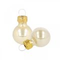 Floristik24 Mini Christmas balls glass cream matt/glossy Ø2cm 44 pieces