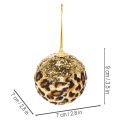 Christmas Baubles Leopard Print with Gold Glitter 7cm Set of 3 | Floristik24.co.uk