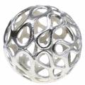 Floristik24 Decorative sphere pierced metal silver Ø20cm