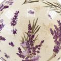 Floristik24 Ceramic ball small lavender ceramic decoration purple cream Ø9.5cm