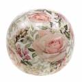 Floristik24 Decorative ball roses light pink earthenware Ø12cm