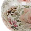 Floristik24 Decorative ball rose light pink earthenware Ø9cm