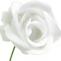 Artificial roses cream wax roses decorative roses wax Ø6cm 18 pcs | Floristik24.co.uk