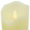 Floristik24 LED Candle Real Wax Cream For Battery With Timer H13cm
