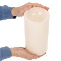Large LED Candle for Battery with Timer Warm White 25cm Plastic | Floristik24.co.uk