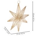 LED Wire Star Decoration with 20 Warm White LEDs, 22cm, Indoor Hanging Ornament | Floristik24.co.uk