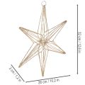 Gold Wire LED Star Decoration with Warm White Lights, 32cm, Indoor Use | Floristik24.co.uk