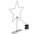 Floristik24 LED Star with Battery Compartment on Metal Base, 46cm, Black
