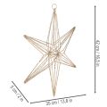 Deko LED Star Hanging Decoration with Wire, Warm White, 40 LEDs, 42 cm | Floristik24.co.uk