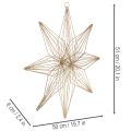 LED Wire Hanging Star Decoration, Battery-Powered, 51 cm, Gold, Indoor Use | Floristik24.co.uk