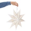 LED Hanging Paper Star Decoration, Warm White, 38cm, Indoor Use | Floristik24.co.uk