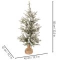 Artificial Snowy Christmas Tree with LED Lights in Burlap Sack – 85 cm, Indoor Use | Floristik24.co.uk