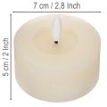 LED Tealight Set of 2 with Real Wax, Warm White Flicker Effect, Timer, 7 cm Diameter | Floristik24.co.uk
