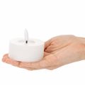 LED XL Tealight White Real Wax with Timer Warm White 6cm 2pcs | Floristik24.co.uk
