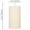 LED pillar candle made of real wax in white with timer function, warm white, 15cm | Floristik24.co.uk