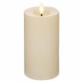LED pillar candle made of real wax in white with timer function, warm white, 15cm | Floristik24.co.uk