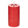 Floristik24 LED pillar candle in red with timer and warm white light, made of real wax, 15cm