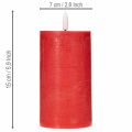 LED pillar candle in red with timer and warm white light, made of real wax, 15cm | Floristik24.co.uk