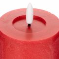 LED pillar candle in red with