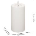 LED pillar candle, flickering, with timer, Ø7cm, 16cm | Floristik24.co.uk