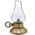 Floristik24 Antique decorative lamp, brass-colored LED light, vintage look H19cm W13.5cm