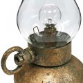Floristik24 Antique decorative lamp, brass-colored LED light, vintage look H19cm W13.5cm
