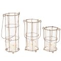 Lantern garden, metal lantern Ø8.5cm H23/18.5/14.5cm set of 3 | Floristik24.co.uk