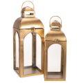 Floristik24 Lantern metal glass metal brass look H50cm set of 2