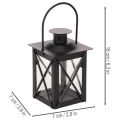 Black Metal Lantern with Handle for Tealights 16cm Set of 2 | Floristik24.co.uk