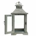 Floristik24 Lantern wood gray H32cm Table lantern for decoration