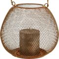 Floristik24 Metal lantern with grid rust candle holder Ø20cm H17cm