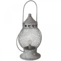 Metal lantern, LED lamp, Shabby Chic Ø16cm H33.5cm