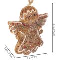 Artificial Gingerbread Hanging Decorations Set of 3, Polyresin, 7cm, Brown, Red, and White | Floristik24.co.uk