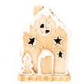 Gingerbread house tealight holder for standing and decorating, 13cm | Floristik24.co.uk