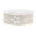 Floristik24 Decorative ribbon made of jute with star motif crème 40mm 15m