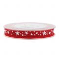 Floristik24 Jute band with star motive red 15mm 15m