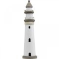 Floristik24 Lighthouse wooden decoration maritime white, brown Ø12cm H48cm