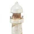 Floristik24 Lighthouse Wood Maritime Decoration Natural White Ø10.5cm H28.5cm