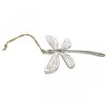 Floristik24 Dragonfly made of metal, summer decoration, decorative dragonfly for hanging silver W12.5cm