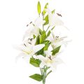 Floristik24 Lily Artificial Flower with 6 White Blooms, 66cm Decorative Stem